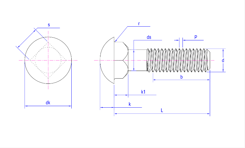 Cup Head Square Neck Bolts GB 12 Cup Head Square Neck Bolts GB 12